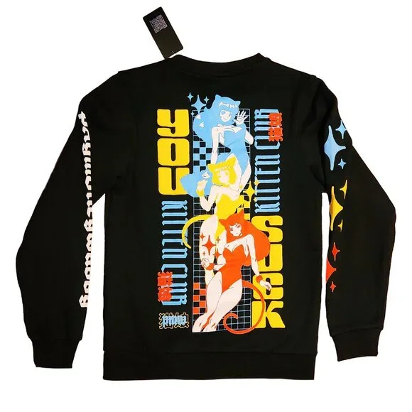 PaymoneyWubby LIMITED ED. Cloudy, You Suck Kitten Club Crewneck Sweater - Small - Picture 7 of 11